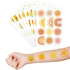 GENERIC Sun Tattoo Temporary Tattoos Theme Birthday Party Decorations Supplies Favors Cute Stickers 8 Sheets 96 PCS Gifts For Kids Boys Girls Classroom Rewards Prizes Christmas -Xmas Mart Sales 71uNaHltu5L. SL1500