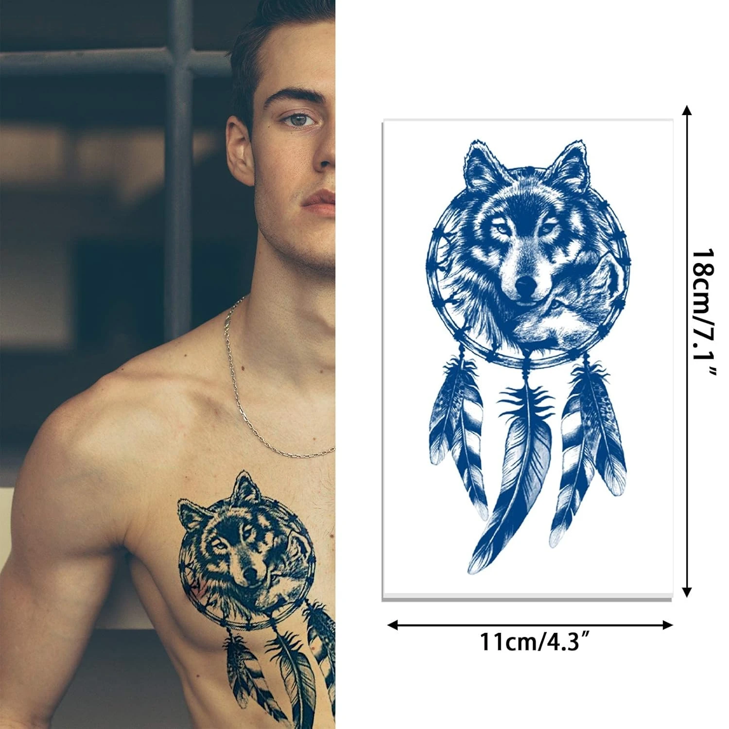 Aresvns Semi-Permanent Tattoos For Men And Boys,Realistic Temporary Tattoo Waterproof & Long-Lasting 1-2 Weeks,Lifelike Fake Tattoo Stickers 6 Sheets Christmas Gift 5 Aresvns Semi-Permanent Tattoos For Men And Boys,Realistic Temporary Tattoo Waterproof & Long-Lasting 1-2 Weeks,Lifelike Fake Tattoo Stickers 6 Sheets Christmas Gift - Image 3