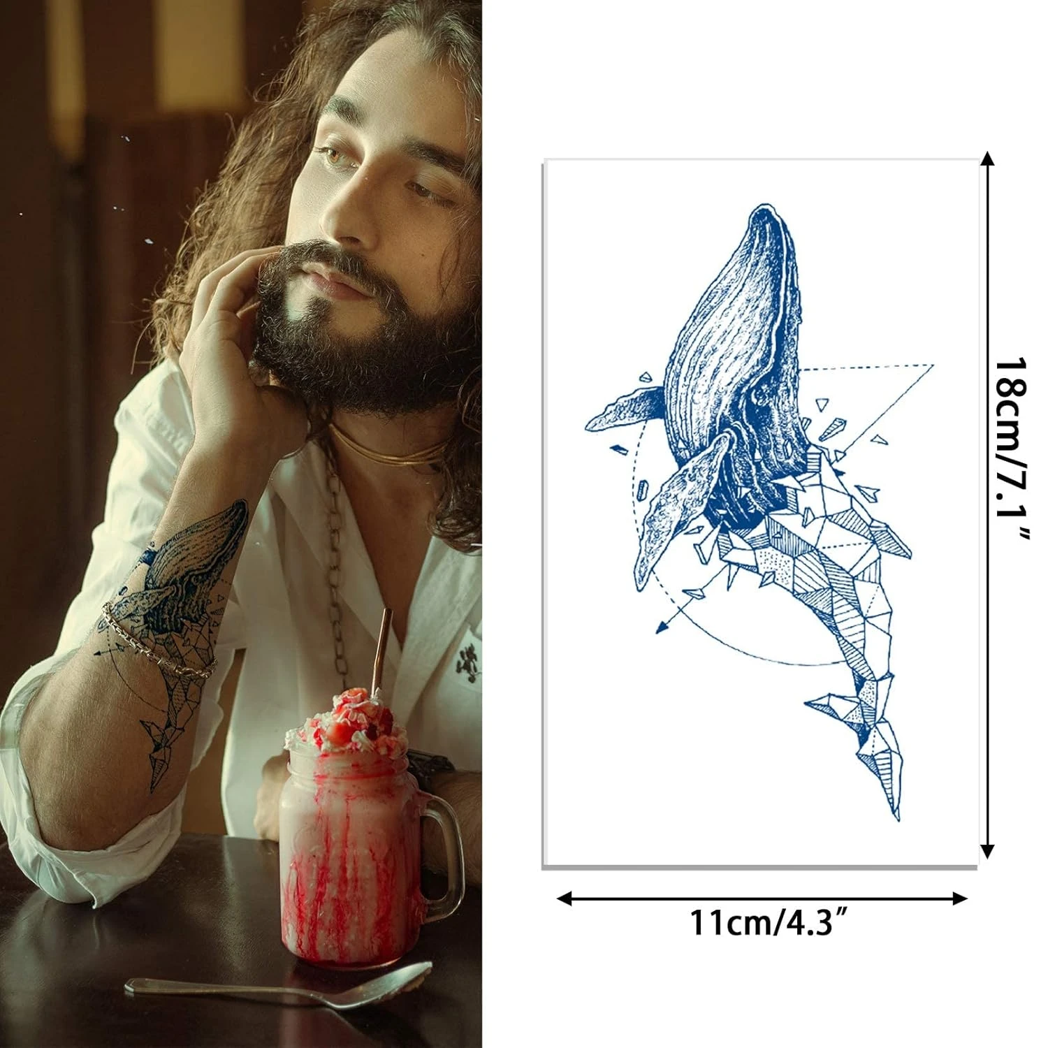 Aresvns Semi-Permanent Tattoos For Men And Boys,Realistic Temporary Tattoo Waterproof & Long-Lasting 1-2 Weeks,Lifelike Fake Tattoo Stickers 6 Sheets Christmas Gift 6 Aresvns Semi-Permanent Tattoos For Men And Boys,Realistic Temporary Tattoo Waterproof & Long-Lasting 1-2 Weeks,Lifelike Fake Tattoo Stickers 6 Sheets Christmas Gift - Image 4