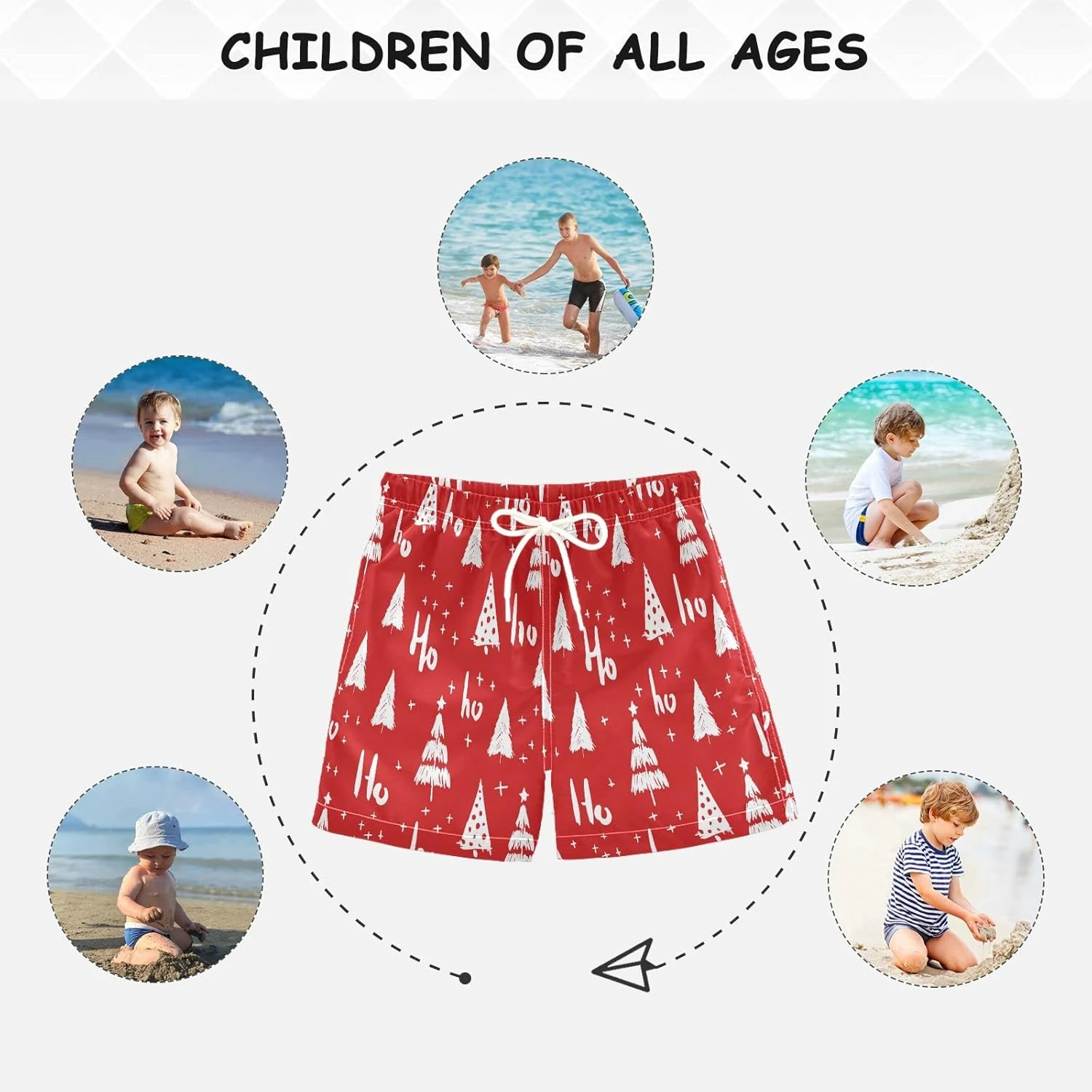 Christmas Tree Hohoho Boys Swim Trunks Toddler Beach Board Shorts Quick Dry Kids Swimwear Bathing Suits L 7 Christmas Tree Hohoho Boys Swim Trunks Toddler Beach Board Shorts Quick Dry Kids Swimwear Bathing Suits L - Image 5