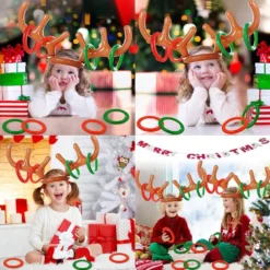 KOSIMI 4 Set Inflatable Reindeer Antlers Ring Throw Game Christmas Party Games Ring Hook Game For Kids Adults Family Indoor Outdoor Carnival Xmas Games (4 Antlers 16 Rings) -Xmas Mart Sales 71uwKIFVWUL. AC SL1000
