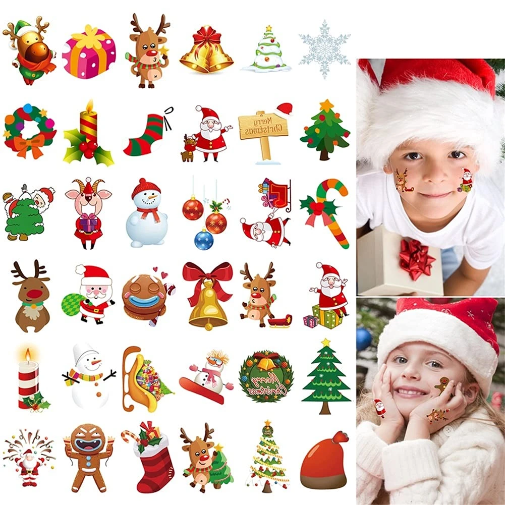 144 PCS Assorted Christmas Temporary Tattoos, Waterproof Body Face Stickers Birthday Stocking Stuffed Xmas Gifts Party Favors For Adults Kids, 72 Patterns 3 144 PCS Assorted Christmas Temporary Tattoos, Waterproof Body Face Stickers Birthday Stocking Stuffed Xmas Gifts Party Favors For Adults Kids, 72 Patterns