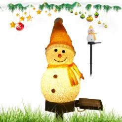 Solar Lights For Outside, Snowman Solar Landscape Light, Automatic Heat Resistant Decorative Christmas Lamp, Christmas Outdoor Decorative Light, Landscape Path Lights For Walkway Driveway Patio Yard