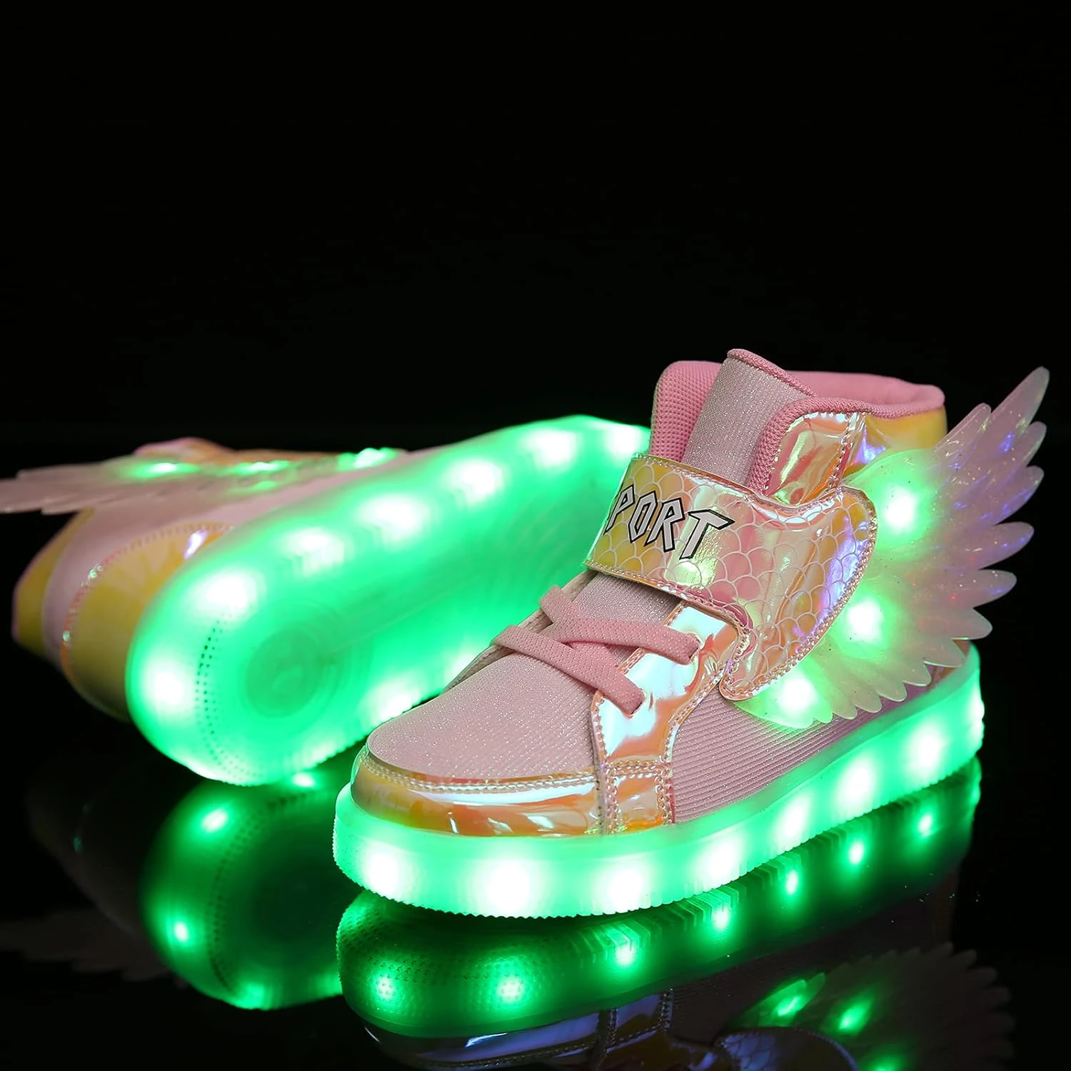 BFOEL Kids Light Up Shoes LED USB Charging Flashing High-top Wings Sneakers Boys Girls Trainers For Festivals Halloween Christmas New Year Party Great Gift 6 BFOEL Kids Light Up Shoes LED USB Charging Flashing High-top Wings Sneakers Boys Girls Trainers For Festivals Halloween Christmas New Year Party Great Gift - Image 4