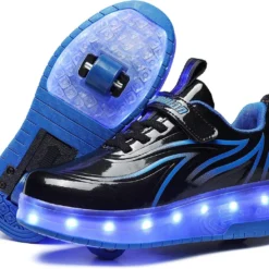 BFOEL Spider Roller Skates Light Up Shoes With USB Chargable Led Sport Sneaker For Boys Girls Kids Birthday Thanksgiving Christmas Day Best Gift