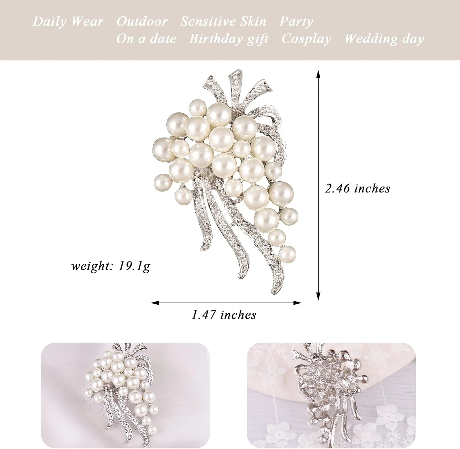 Sisslia Flower Brooch Pins For Women Gold Brooch Rhinestone Brooch Broach Large Flower Brooch Pins For Women Large Brooch For Women Wedding Banquet Anniversary Christmas Day New Year 4 Sisslia Flower Brooch Pins For Women Gold Brooch Rhinestone Brooch Broach Large Flower Brooch Pins For Women Large Brooch For Women Wedding Banquet Anniversary Christmas Day New Year - Image 2