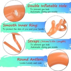 2 Set Inflatable Reindeer Antler Game, (2 Inflatable Antler, 12 Rings Reindeer Ring Toss) Inflatable Reindeer Antler Hat With Rings, Family Christmas Party Games -Xmas Mart Sales 71vekO49kzL. AC SL1200