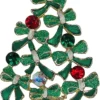 RUCINNI Christmas Tree Brooch, 20K Gold Plated & Swarovski Crystals