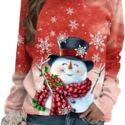 Pitauce Merry Christmas Sweatshirts For Women Xmas Snowman Graphic Pullover Sweatshirt Cute Crewneck Long Sleeve Shirts Tops