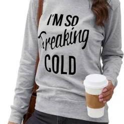 Nlife Women I Am Cold Letter Long Sleeve Funny Graphic Oversized Sweatshirts Casual Christmas Sweatshirt Tops -Xmas Mart Sales 71w UYR1FoL. AC UL1500