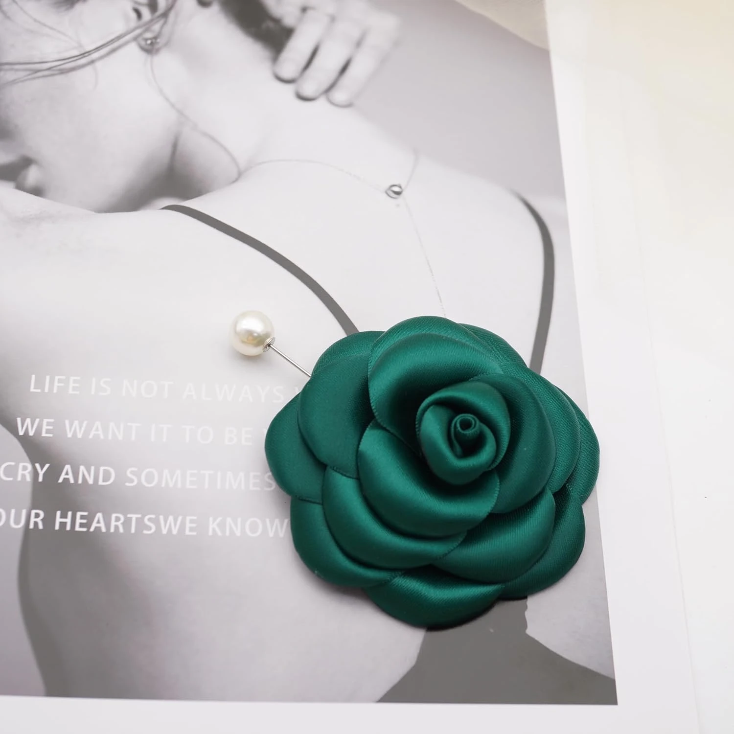 Fabric Rose Flower Pin Brooch By NhanDo Handmade – Green Flower Brooch Pin For Women And Men, Floral Brooch Pin For Wedding, Christmas Gift Ideas, Gift For New Year, Valentine's Day Gift, Gift For Girlfriend, Gift For Boyfriend 9 Fabric Rose Flower Pin Brooch By NhanDo Handmade – Green Flower Brooch Pin For Women And Men, Floral Brooch Pin For Wedding, Christmas Gift Ideas, Gift For New Year, Valentine's Day Gift, Gift For Girlfriend, Gift For Boyfriend - Image 7