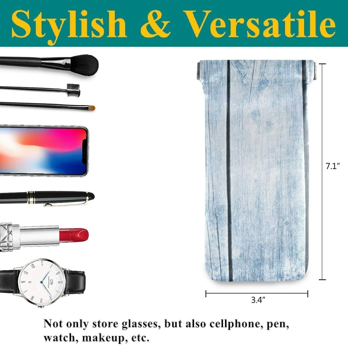 Glasses Case Eyeglasses Pouch - Merry Christmas Wood Snowflakes Squeeze Top Sunglasses Pouch Portable Anti-Scratch Eyeglasses Bag For Women Men Kids 4 Glasses Case Eyeglasses Pouch - Merry Christmas Wood Snowflakes Squeeze Top Sunglasses Pouch Portable Anti-Scratch Eyeglasses Bag For Women Men Kids - Image 2