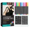 MIELIKKI Temporary Tattoo Pen, Removable Body Tattoo Markers, 10 Tattoo Pens + 2 Tattoos Stickers, Skin Safe Face Paint Tattoo Kits, Halloween Christmas Gifts For Teenage Girls Boys Adults -Xmas Mart Sales 71xlvJAsVHL. SL1500