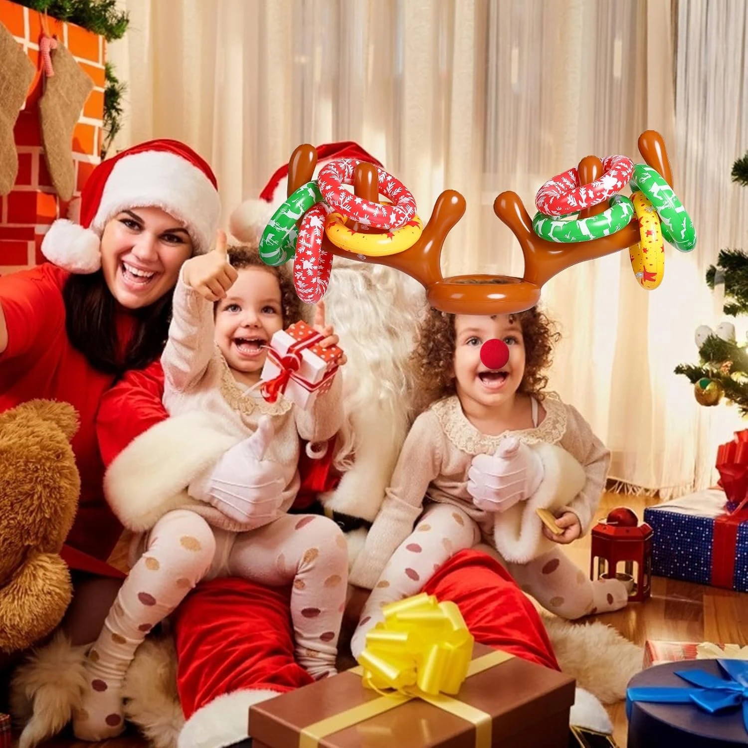 MGparty Christmas Inflatable Reindeer Antler Toss Game For Xmas Kids Teens Party Favors Supplies Outdoor Indoor Ring Toss Game 9 MGparty Christmas Inflatable Reindeer Antler Toss Game For Xmas Kids Teens Party Favors Supplies Outdoor Indoor Ring Toss Game - Image 7