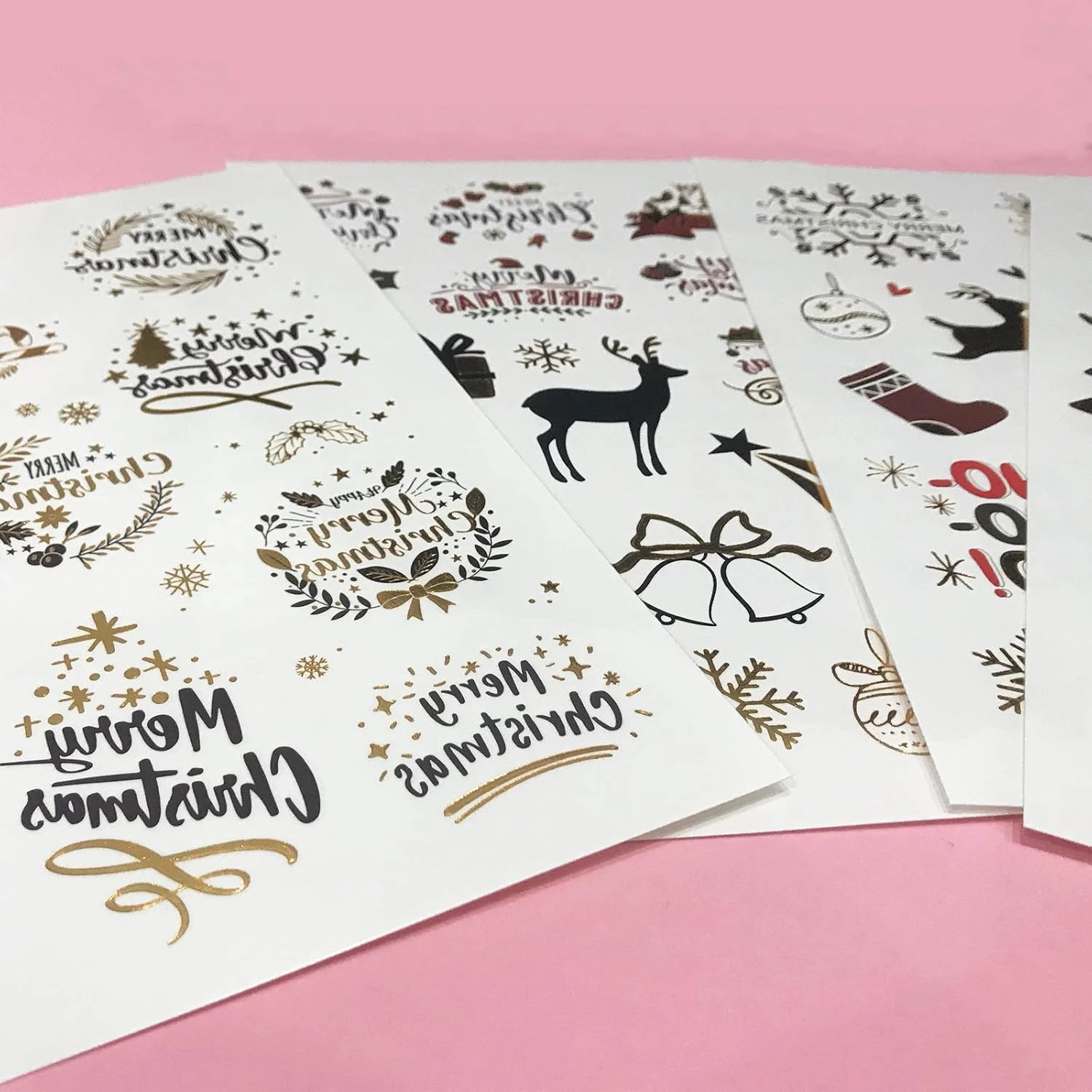 Everjoy Metallic Christmas Decorations Temporary Tattoos - 100+ Glitter Tattoo Designs, Merry Christmas Party Favors, Santa Claus, Snowflake, Mistletoe, Christmas Eve Gifts For Kids And Adults 10 Everjoy Metallic Christmas Decorations Temporary Tattoos - 100+ Glitter Tattoo Designs, Merry Christmas Party Favors, Santa Claus, Snowflake, Mistletoe, Christmas Eve Gifts For Kids And Adults - Image 8