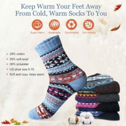 MORECOO Women Winter Socks Warm Soft Wool Socks Gift Socks Women Christmas Gifts Cozy Crew Socks Vintage Casual Thick Socks -Xmas Mart Sales 71ybjPcpkBL. AC UL1003