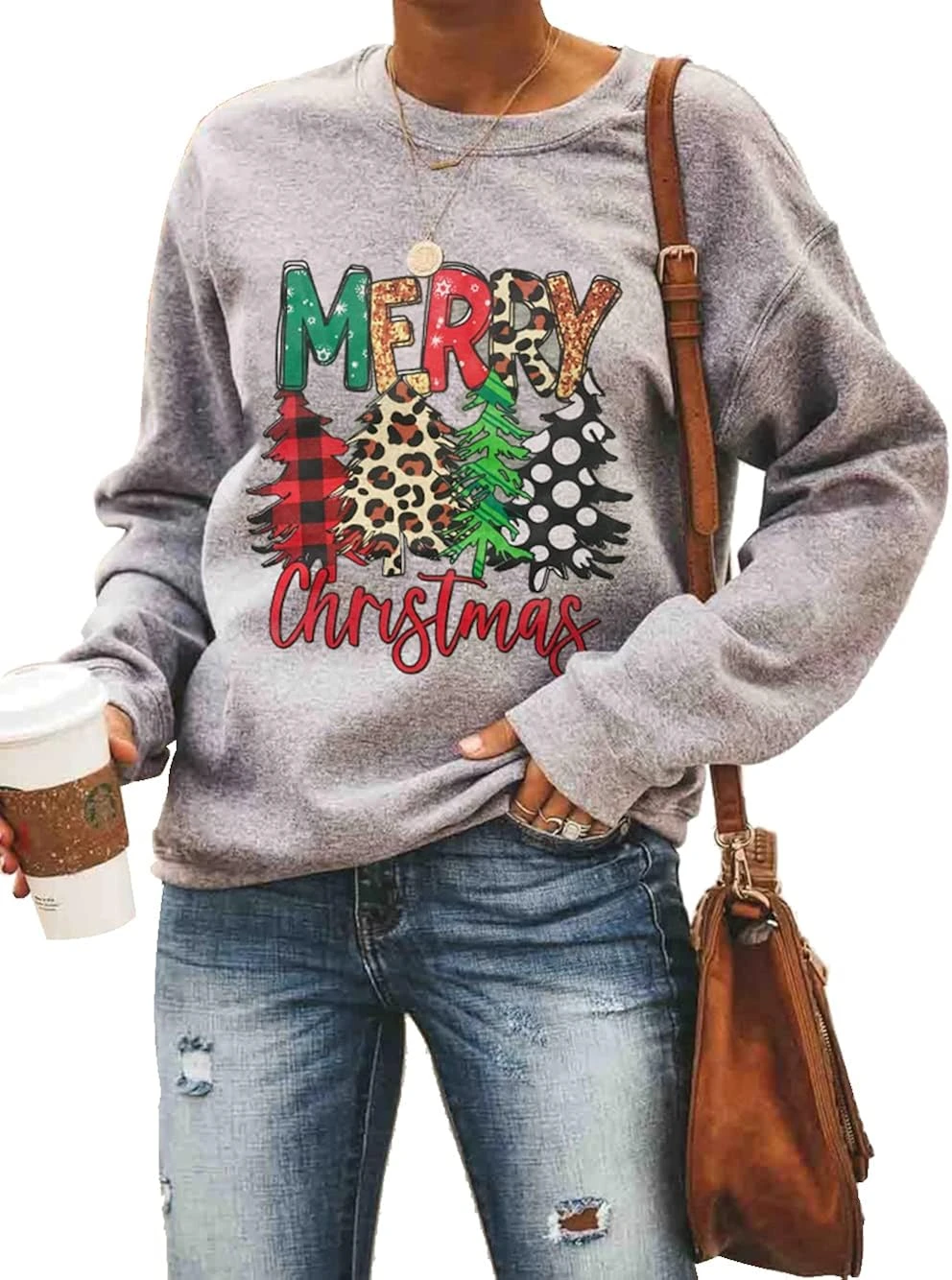 RETSUGO Womens Merry Christmas Sweatshirt Funny Christmas Tree Truck Graphic Pullover Casual Blouse Tops 3 RETSUGO Womens Merry Christmas Sweatshirt Funny Christmas Tree Truck Graphic Pullover Casual Blouse Tops