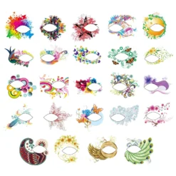 24pcs Eye Temporary Tattoos Face Eyeshadow Makeup Stickers Eyeliner Decals For Halloween Carnival Christmas Masquerade Party