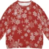 Christmas Snowflakes Xmas Stars Boy Girl Sweatshirt Crewneck Pullover Sweater Toddler Long Sleeve Fall Winter Clothes