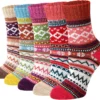 Loritta 5 Pairs Womens Wool Socks Thick Warm Soft Winter Knit Cozy Crew Socks Christmas Gifts