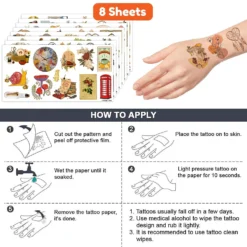 96 PCS Vintage Aesthetic Tattoo Stickers Temporary Tattoos Birthday Party Decorations Favors Supplies Decor Retro Boho Sticker Gifts For Kids Women Adults Girls Boys School Rewards Carnival Christmas -Xmas Mart Sales 81064vcfL. SL1500