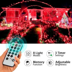 Heceltt Christmas Lights Outdoor Decorations, 394ft 1000 LED Extra Long Waterproof Twinkle Fairy String Lights, Clear Wire UL Listed Plug In With Remote For Garden Tree Wedding Decoration(Red) 14 Heceltt Christmas Lights Outdoor Decorations, 394ft 1000 LED Extra Long Waterproof Twinkle Fairy String Lights, Clear Wire UL Listed Plug In With Remote For Garden Tree Wedding Decoration(Red) -Xmas Mart Sales 8106xvKhfNL. AC SL1500