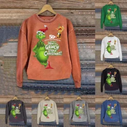 CLARIDGE Women Casual Christmas Sweatshirt Long Sleeve Round Neck Fall Lightweight Sweaters Loose Xmas Printed Pullover Tops -Xmas Mart Sales 810JTflsRiL. AC UL1500