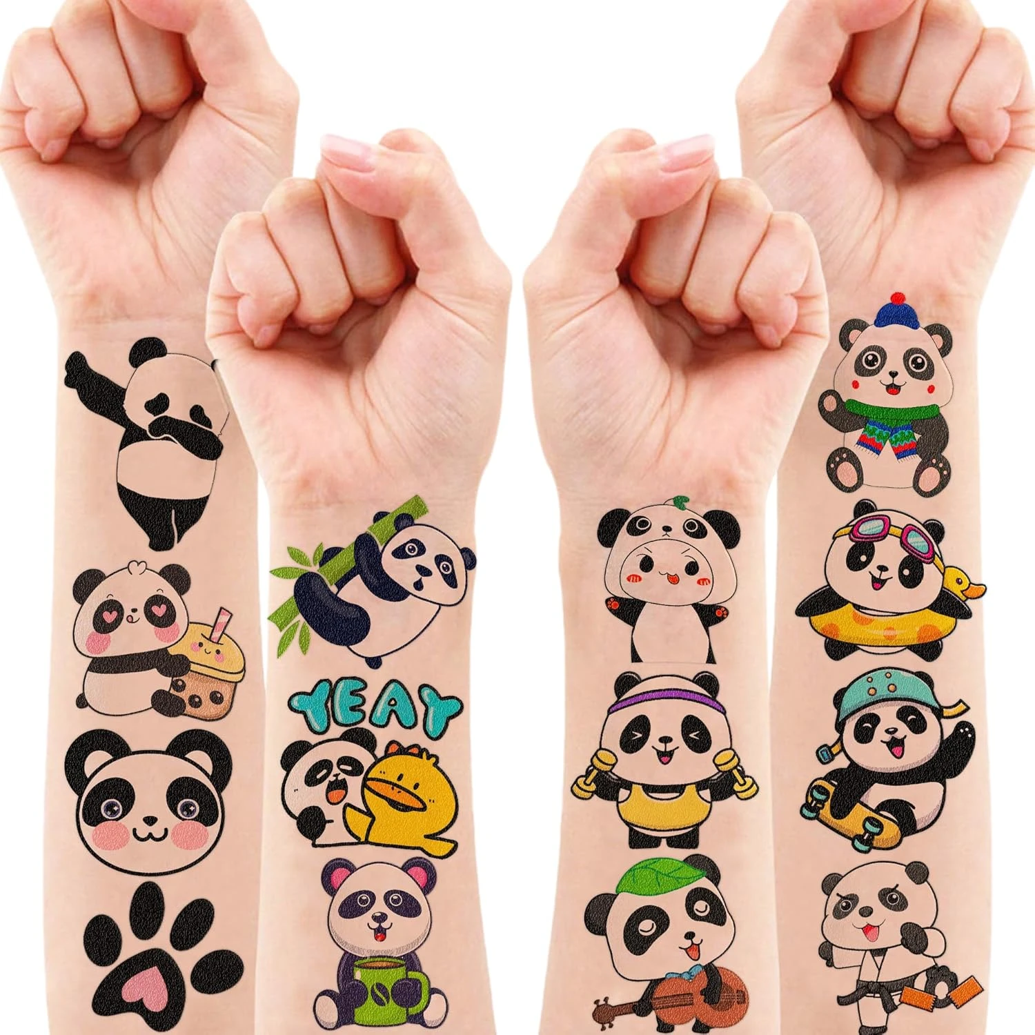 GENERIC Adorable Panda Temporary Tattoos: 8 Sheets, 80PCS, Perfect For Birthday Parties, Decorations, And Gifts For Kids - Cute Stickers For Girls And Boys, Classroom Prizes, Themed Christmas Fun 4 GENERIC Adorable Panda Temporary Tattoos: 8 Sheets, 80PCS, Perfect For Birthday Parties, Decorations, And Gifts For Kids - Cute Stickers For Girls And Boys, Classroom Prizes, Themed Christmas Fun - Image 2