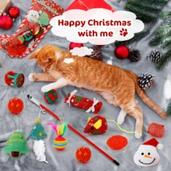 Dorakitten Christmas 12 PCS Cat Toys Cats Chew Plush Catnip Toy Pet Nip Mouse Ball Fish Interactive Pets Kitten Treats Teething Stocking Pack Best Stuffed Play Accessories For Indoor Kitty -Xmas Mart Sales 811JFPVl6IL. AC SL1500