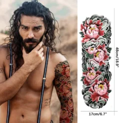 Aresvns Full Arm Temporary Tattoos For Men And Women (L19“xW7”),Temporary Tattoo Waterproof Sleeve Tattoo Last Long,Japanese Fake Tattoos For Adults Christmas Gift -Xmas Mart Sales 811oF9jANL. SL1500