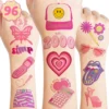 GENERIC 8 Sheets (96PCS) Y2K 2000 Temporary Tattoos For Teen Girls, Birthday Party Decorations Supplies Party Favors 00s Pink Cute Gifts Classroom School Prizes Themed Christmas -Xmas Mart Sales 812BoMVbsPL. SL1500