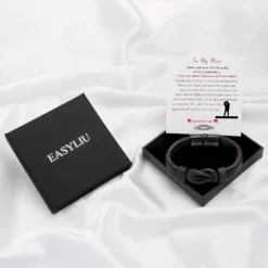 Black Braided Leather Bracelet Gift For Man Dad Husband Boyfriend Son Grandson Brother Forever Linked Together For Christmas Birthday Father's Day Anniversary Men's Stainless Steel Clasp 7.5-9inch -Xmas Mart Sales 8148d8voyKL. AC UL1500