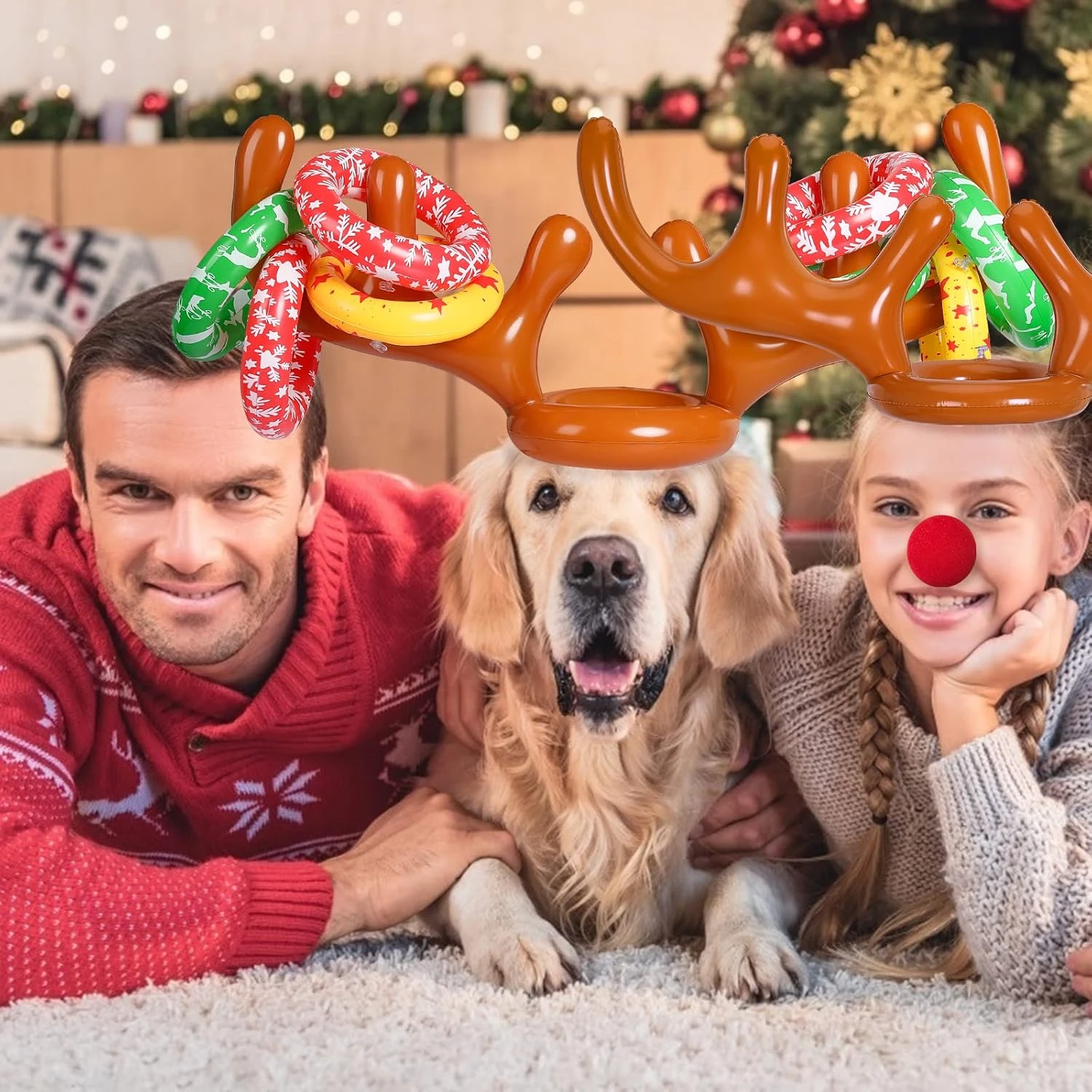 MGparty Christmas Inflatable Reindeer Antler Toss Game For Xmas Kids Teens Party Favors Supplies Outdoor Indoor Ring Toss Game 8 MGparty Christmas Inflatable Reindeer Antler Toss Game For Xmas Kids Teens Party Favors Supplies Outdoor Indoor Ring Toss Game - Image 6