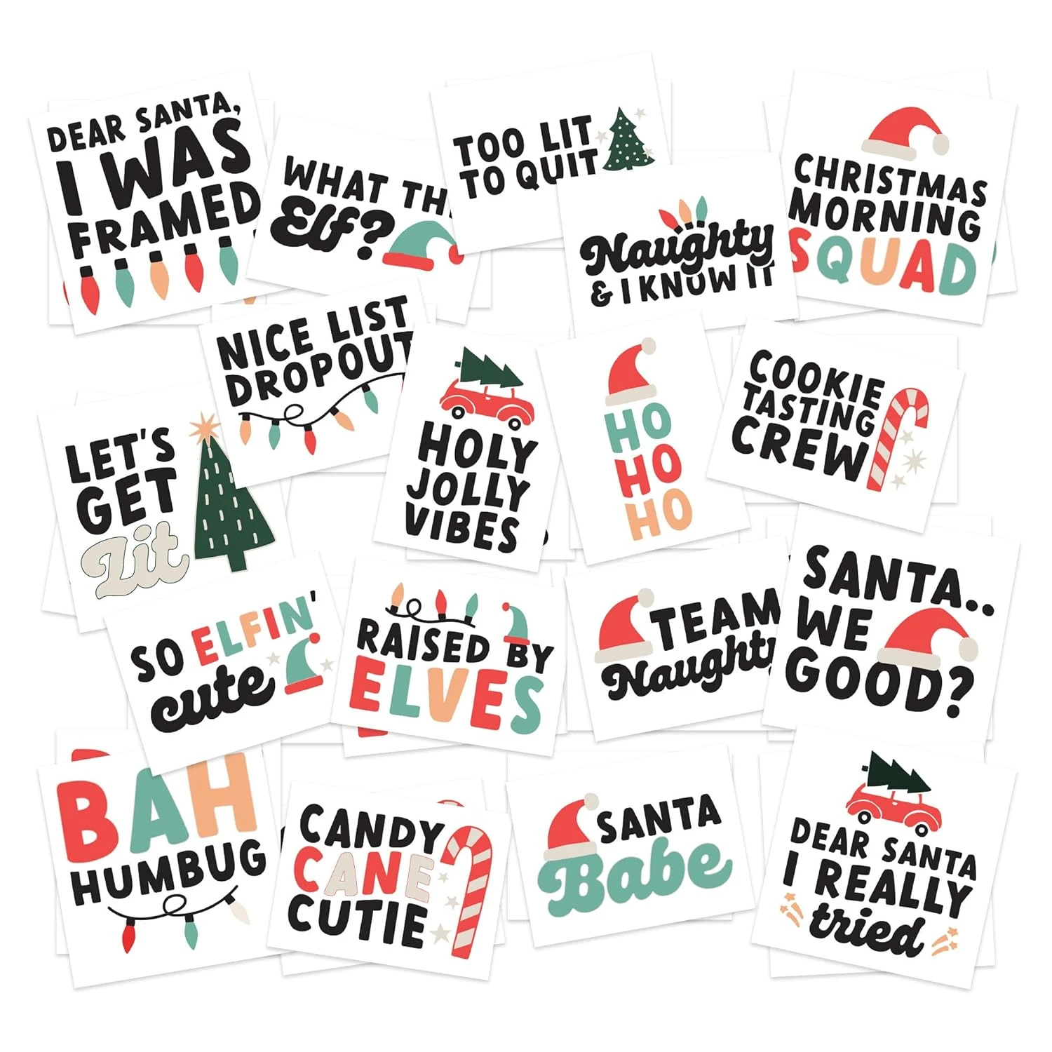 FashionTats Sassy Christmas Temporary Tattoos | Pack Of 36 | MADE IN THE USA | Skin Safe | Removable 3 FashionTats Sassy Christmas Temporary Tattoos | Pack Of 36 | MADE IN THE USA | Skin Safe | Removable