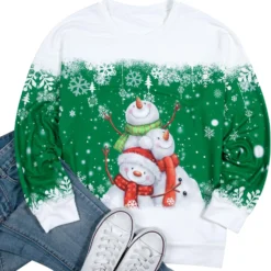 MYHALF Christmas Shirts Women Funny Snowman Graphic Sweatshirt Merry Christmas Long Sleeve Crew Neck Tops Blouses -Xmas Mart Sales 814kstw kVL. AC UL1500