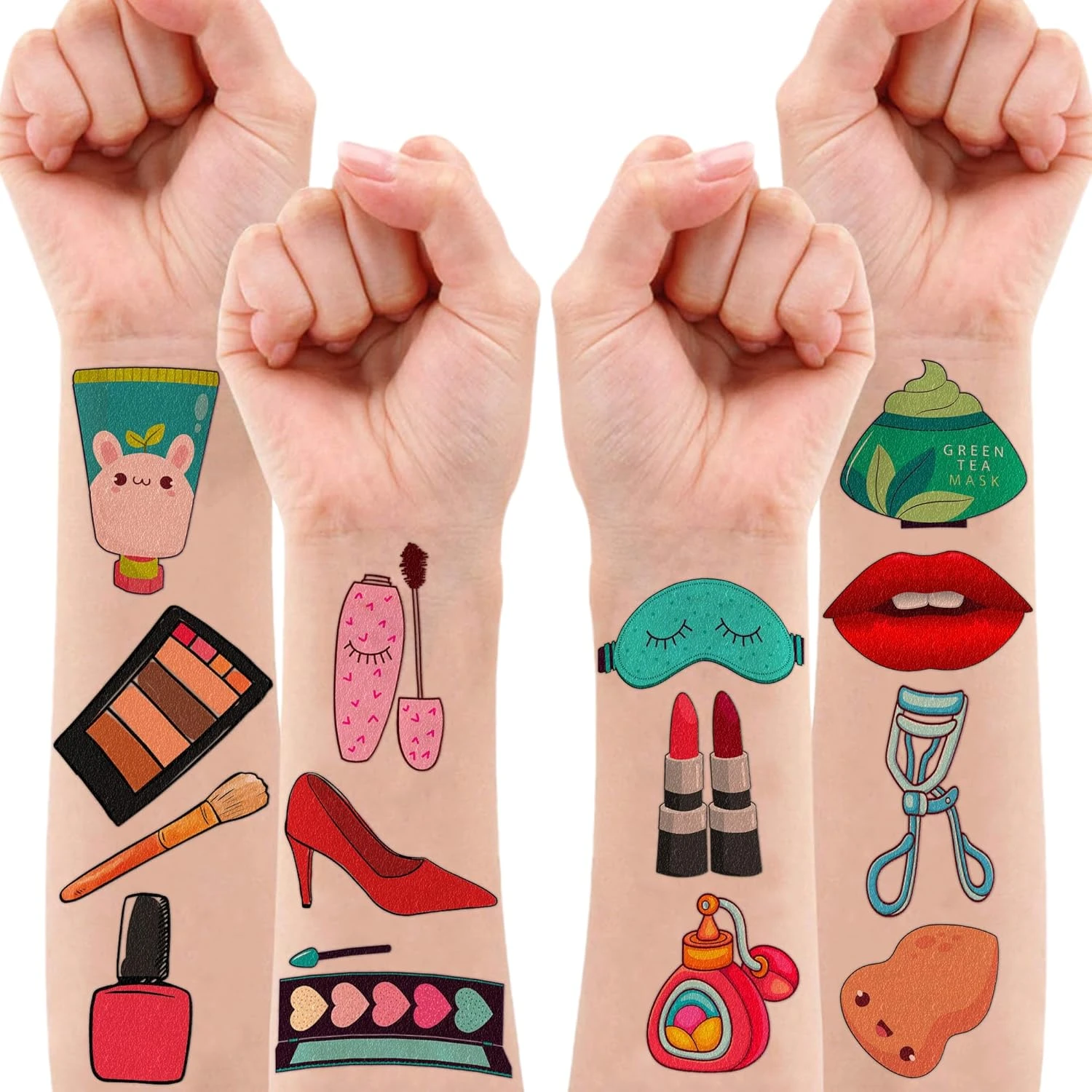 GENERIC 96 PCS Spa Makeup Temporary Tattoo Stickers Theme Birthday Party Decorations Supplies Favors Decor Cute Beauty Cosmetic Nail Tattoos Sticker Gifts For Kids Girls Women School Prizes Carnival Christmas 4 GENERIC 96 PCS Spa Makeup Temporary Tattoo Stickers Theme Birthday Party Decorations Supplies Favors Decor Cute Beauty Cosmetic Nail Tattoos Sticker Gifts For Kids Girls Women School Prizes Carnival Christmas - Image 2