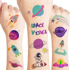 GENERIC 8 Sheets (96PCS) Galaxy Temporary Tattoos For Kids, Outer Space Birthday Party Decorations Supplies Tattoos Stickers Cute Party Favors Girls Boys Gifts Classroom School Prizes Themed Christmas -Xmas Mart Sales 815jXR xaQL. SL1500