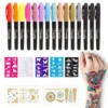 Temporary Tattoo Pen Removable Tattoo Markers Multi-coloured Tattoo Kit Face Paint With 15 Tattoo Pens 5 Tattoo Stencils And 2 Tattoos Stickers Gifts For Teenage Girls Boys Adults Christmas Gifts -Xmas Mart Sales 816rsFfpBLL. SL1500