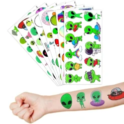 96PCS Cute Alien Temporary Tattoos Themed Birthday Party Decorations Supplies Favors Decor Funny Outer Space Galaxy Stickers Tattoo Gifts For Kids Girls Boys School Prizes Carnival Halloween Christmas -Xmas Mart Sales 817yJX1uf9L. SL1500
