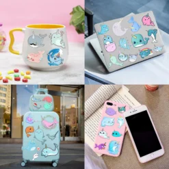 GENERIC 8 Sheet (81Pcs) Narwhal Themed Birthday Party Supplies Decorations Whale Unicorn Temporary Stickers Party Favors Animal Cute Kids Girls Boys Gifts Classroom School Prizes Christmas -Xmas Mart Sales 8182B5SmP6L. SL1500