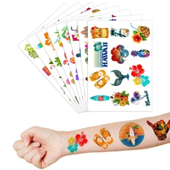 GENERIC Hawaiian Luau Tattoos Temporary Theme Birthday Party Decorations Supplies Favors Decor Cute Summer Beach Tattoo Stickers 8 Sheets 96 PCS Gifts For Kids Girls Boys Classroom Rewards Carnival Christmas -Xmas Mart Sales 8184KbFlnjL. SL1500