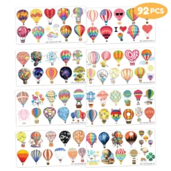 Hot Air Balloon Temporary Tattoos Stickers - 8 Sheets (92PCS) - Cute Designs For Kids - Birthday Party Decorations, Party Favors, Classroom Prizes, And Themed Christmas Gifts Ideals 11 Hot Air Balloon Temporary Tattoos Stickers - 8 Sheets (92PCS) - Cute Designs For Kids - Birthday Party Decorations, Party Favors, Classroom Prizes, And Themed Christmas Gifts Ideals -Xmas Mart Sales 819IkIzBkHL. SL1500