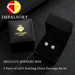 Princess Cut Moissanite Stud Earrings For Women Men, 18K White Gold Plated S925 Sterling Silver D Color VVS1 Clarity 0.3ct-3ct Lab Created Diamond Earrings Promise Birthday Christmas Gift -Xmas Mart Sales 819hGohaXLL. AC UL1500