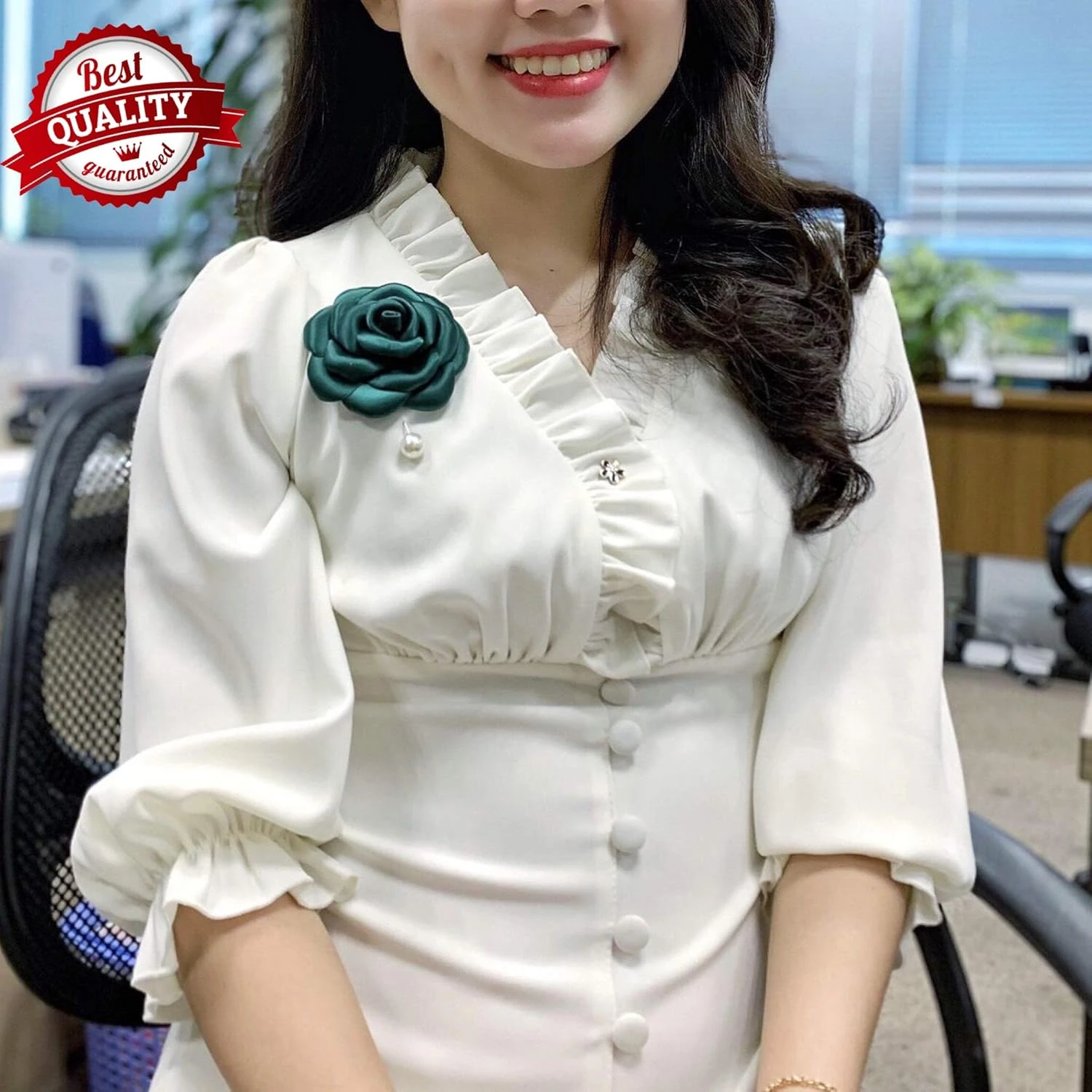 Fabric Rose Flower Pin Brooch By NhanDo Handmade – Green Flower Brooch Pin For Women And Men, Floral Brooch Pin For Wedding, Christmas Gift Ideas, Gift For New Year, Valentine's Day Gift, Gift For Girlfriend, Gift For Boyfriend 7 Fabric Rose Flower Pin Brooch By NhanDo Handmade – Green Flower Brooch Pin For Women And Men, Floral Brooch Pin For Wedding, Christmas Gift Ideas, Gift For New Year, Valentine's Day Gift, Gift For Girlfriend, Gift For Boyfriend - Image 5