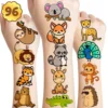 GENERIC Zoo Temporary Tattoos Safari Jungle Party Decorations Favors Supplies Woodland Theme Birthday Stickers Tattoo 8 Sheets 96 PCS Gifts For Girls Boys Kids Decor Class School Prizes Carnival Christmas -Xmas Mart Sales 81AfLUTIkuL. SL1500