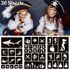 Sixberry 20 Sheets Temporary Tattoos Stencils For Kids, Glitter Henna Face Body Paint Stencil Kit, Girls Flowers Mermaid Boys Dragon Airbrush Art Tattoo For Birthday Halloween Christmas Party Favors -Xmas Mart Sales 81BOBlM0m7L. SL1500
