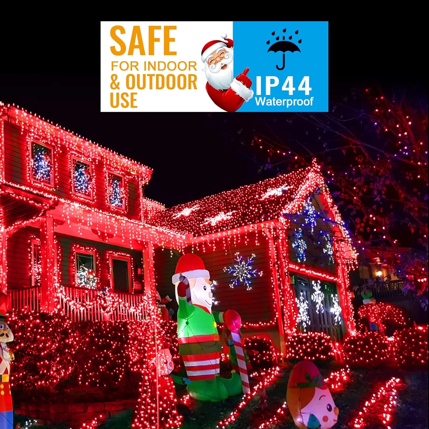 Heceltt Christmas Lights Outdoor Decorations, 394ft 1000 LED Extra Long Waterproof Twinkle Fairy String Lights, Clear Wire UL Listed Plug In With Remote For Garden Tree Wedding Decoration(Red) 5 Heceltt Christmas Lights Outdoor Decorations, 394ft 1000 LED Extra Long Waterproof Twinkle Fairy String Lights, Clear Wire UL Listed Plug In With Remote For Garden Tree Wedding Decoration(Red) - Image 3