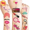 GENERIC 96 PCS Spa Makeup Temporary Tattoo Stickers Theme Birthday Party Decorations Supplies Favors Decor Cute Beauty Cosmetic Nail Tattoos Sticker Gifts For Kids Girls Women School Prizes Carnival Christmas -Xmas Mart Sales 81CfIX7JL. SL1500