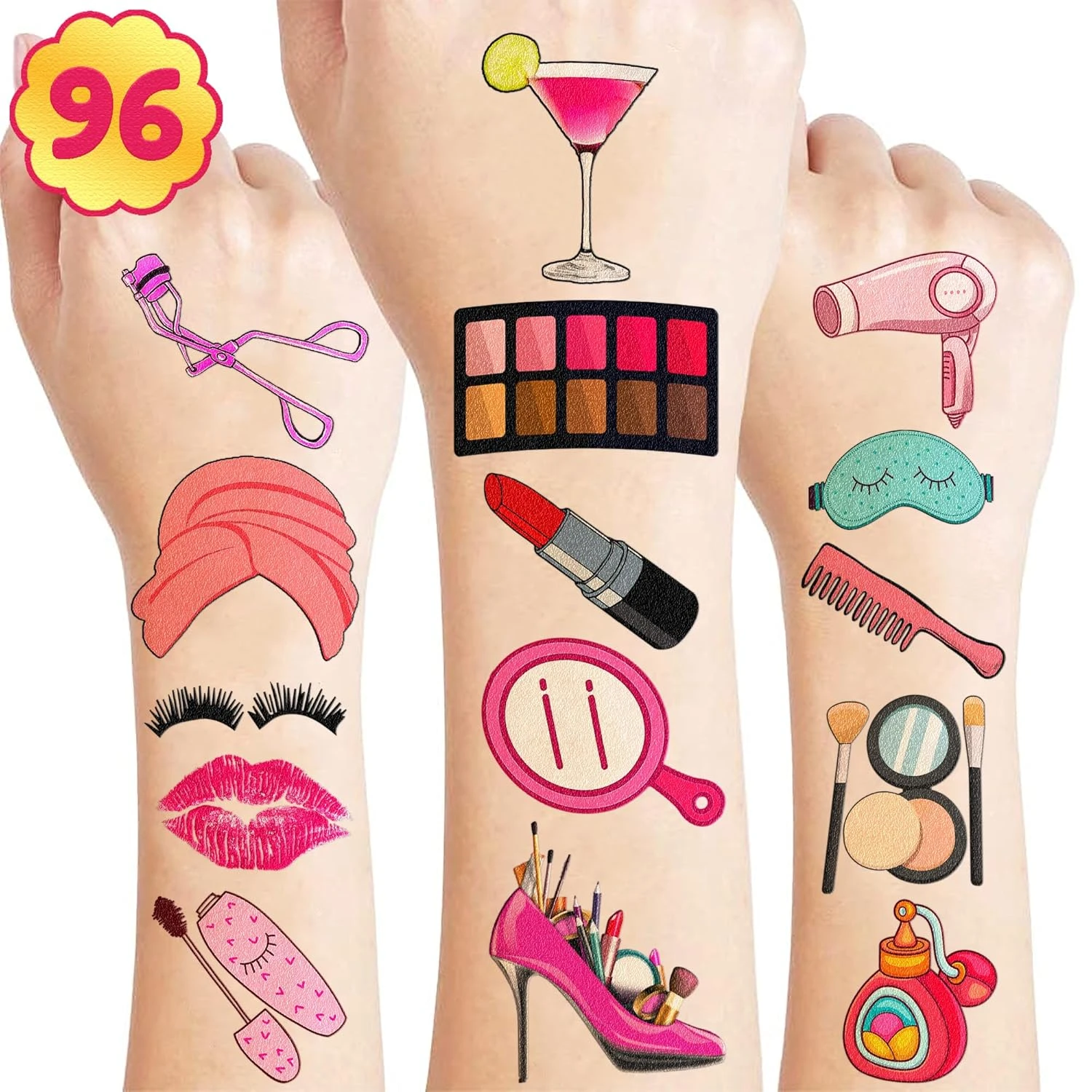 GENERIC 96 PCS Spa Makeup Temporary Tattoo Stickers Theme Birthday Party Decorations Supplies Favors Decor Cute Beauty Cosmetic Nail Tattoos Sticker Gifts For Kids Girls Women School Prizes Carnival Christmas 3 GENERIC 96 PCS Spa Makeup Temporary Tattoo Stickers Theme Birthday Party Decorations Supplies Favors Decor Cute Beauty Cosmetic Nail Tattoos Sticker Gifts For Kids Girls Women School Prizes Carnival Christmas