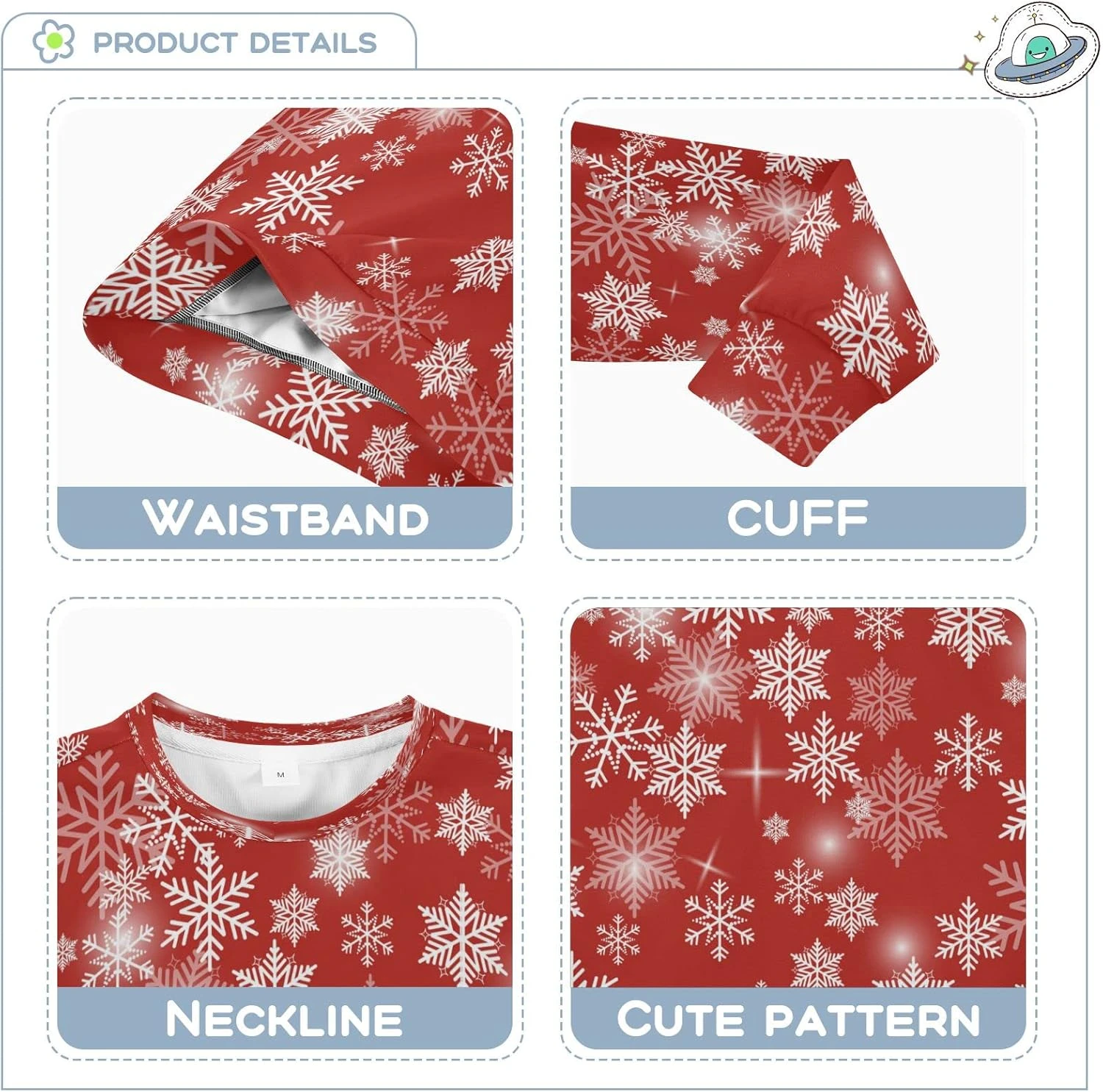 Christmas Snowflakes Xmas Stars Boy Girl Sweatshirt Crewneck Pullover Sweater Toddler Long Sleeve Fall Winter Clothes 5 Christmas Snowflakes Xmas Stars Boy Girl Sweatshirt Crewneck Pullover Sweater Toddler Long Sleeve Fall Winter Clothes - Image 3